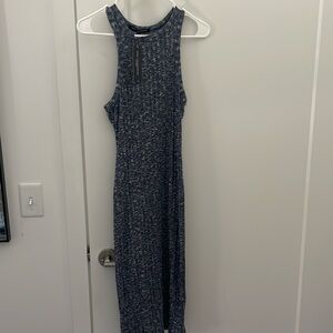 NWT! Soft Halter, blue and white bodycon dress! Hits below the knee!